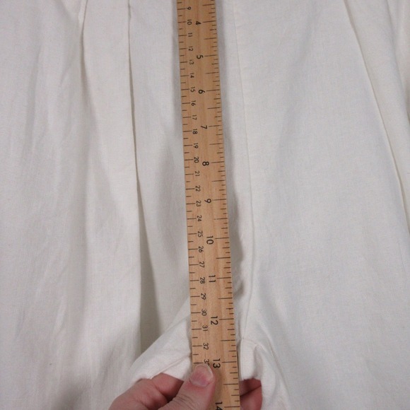 Abercrombie & Fitch Womens Wide Leg Linen Blend Pants White Size S Coastal - Picture 5 of 14